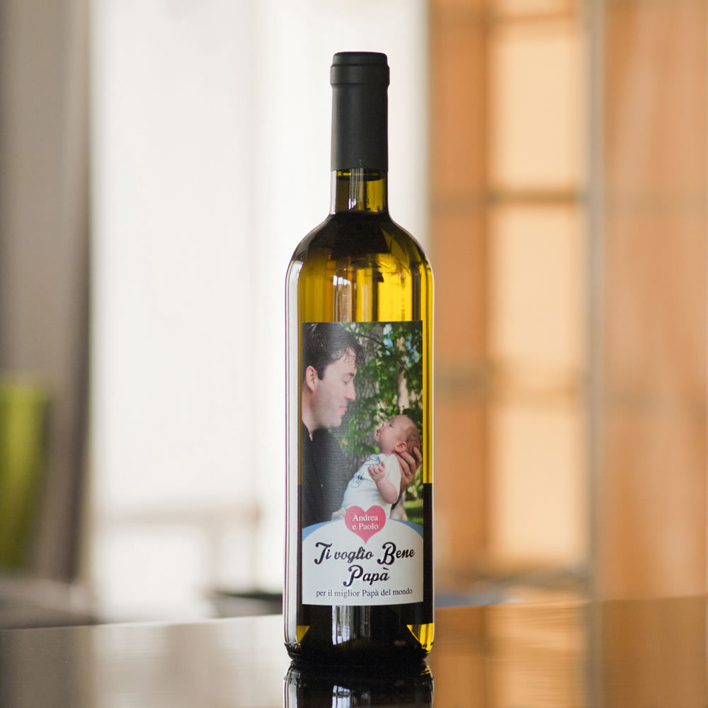 Bottiglia di Vino Personalizzata con tre testi a scelta e una immagine -  Idea regalo