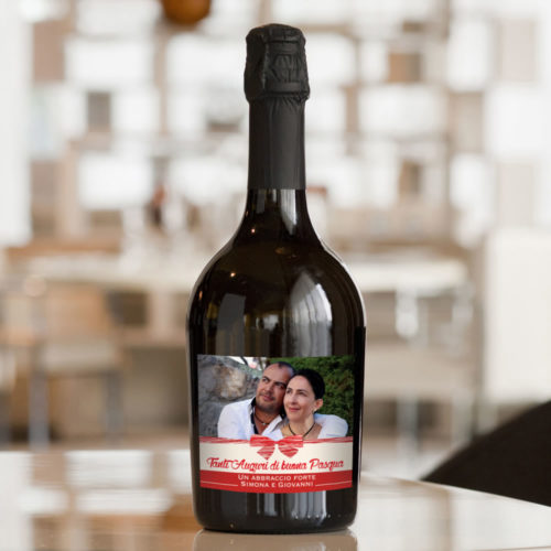 Bottiglia di Vino con Etichetta Personalizzata con Dedica e